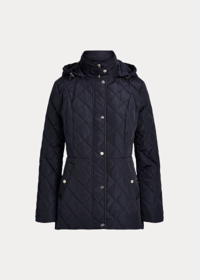 Chaquetas Ralph Lauren Mujer Azul Marino - Quilted Hooded - KFBEX6821